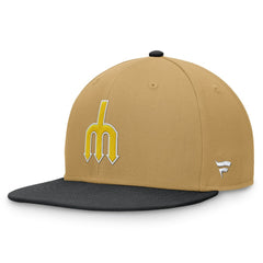 Seattle Mariners Fanatics  Heritage Two-Tone Fitted Hat - Khaki/Black - Fanatics Discount