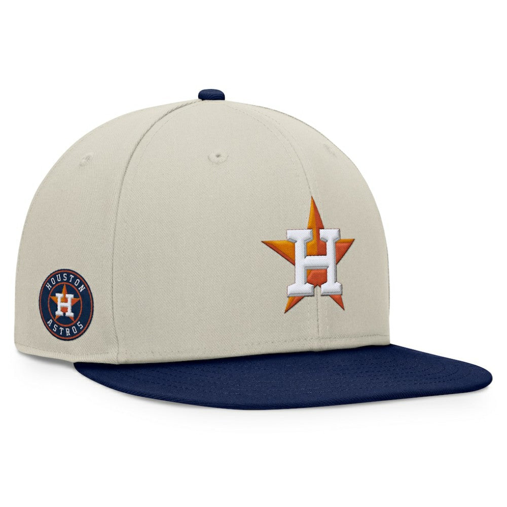 Houston Astros Fanatics Team Two-Tone Snapback Hat - Khaki/Navy - Fanatics Discount