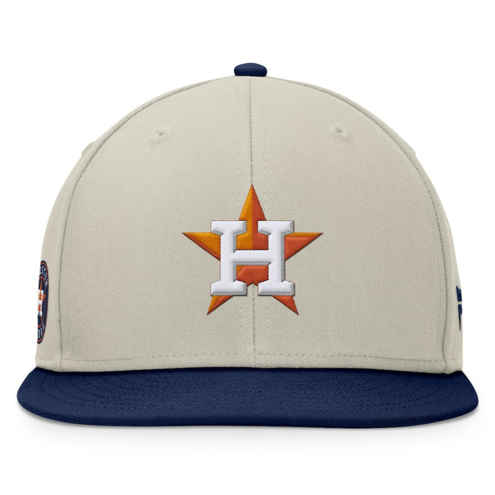 Houston Astros Fanatics Team Two-Tone Snapback Hat - Khaki/Navy - Fanatics Discount