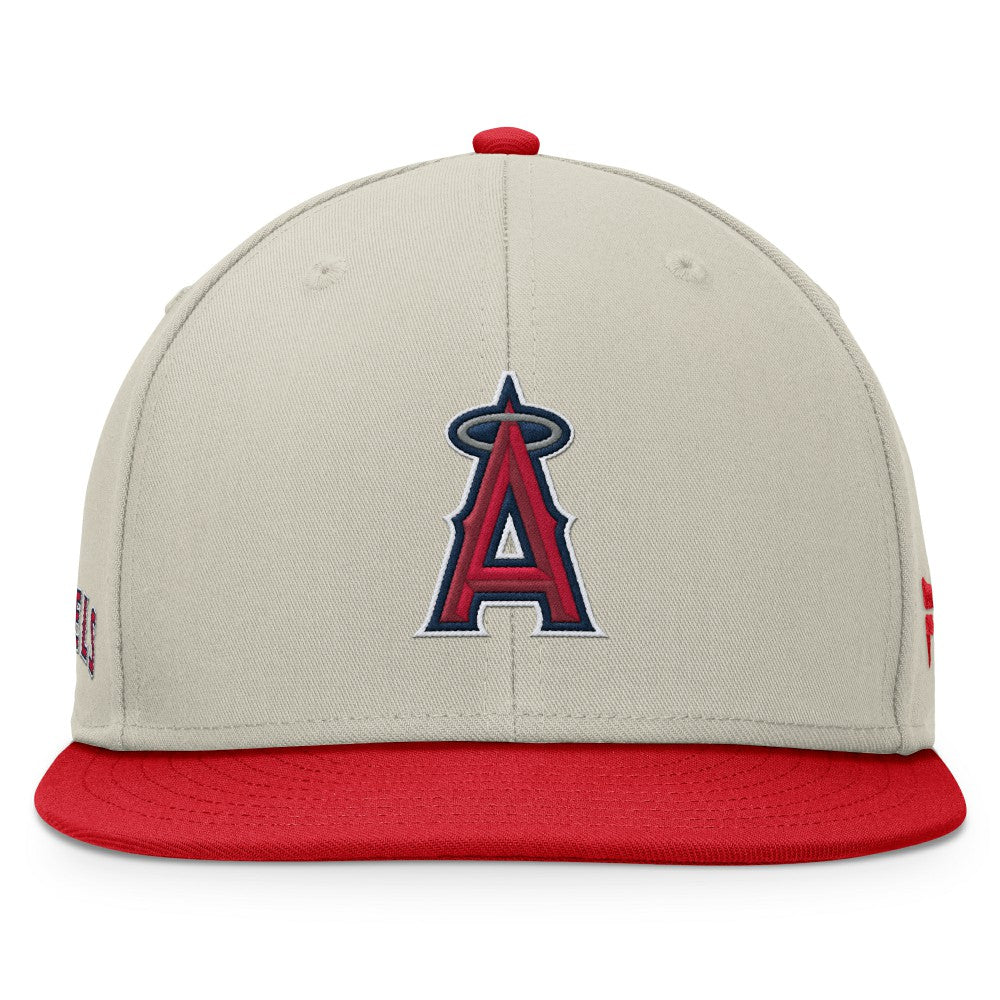 Los Angeles Angels Fanatics Team Two-Tone Snapback Hat - Khaki/Red - Fanatics Online