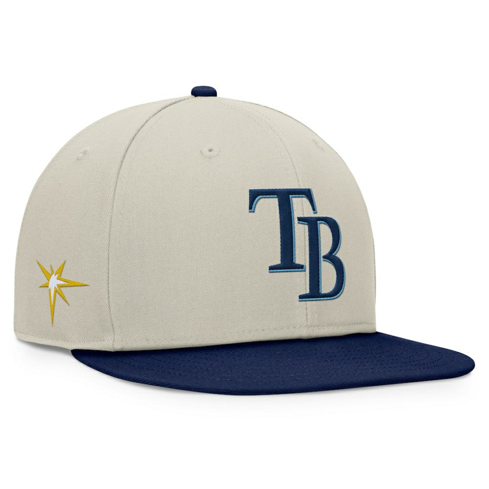 Tampa Bay Rays Fanatics Team Two-Tone Snapback Hat - Khaki/Navy - Fanatics Sale