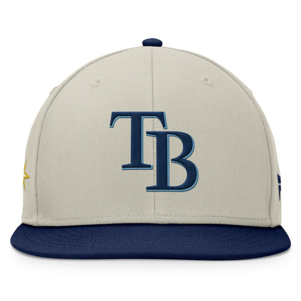 Tampa Bay Rays Fanatics Team Two-Tone Snapback Hat - Khaki/Navy - Fanatics Sale