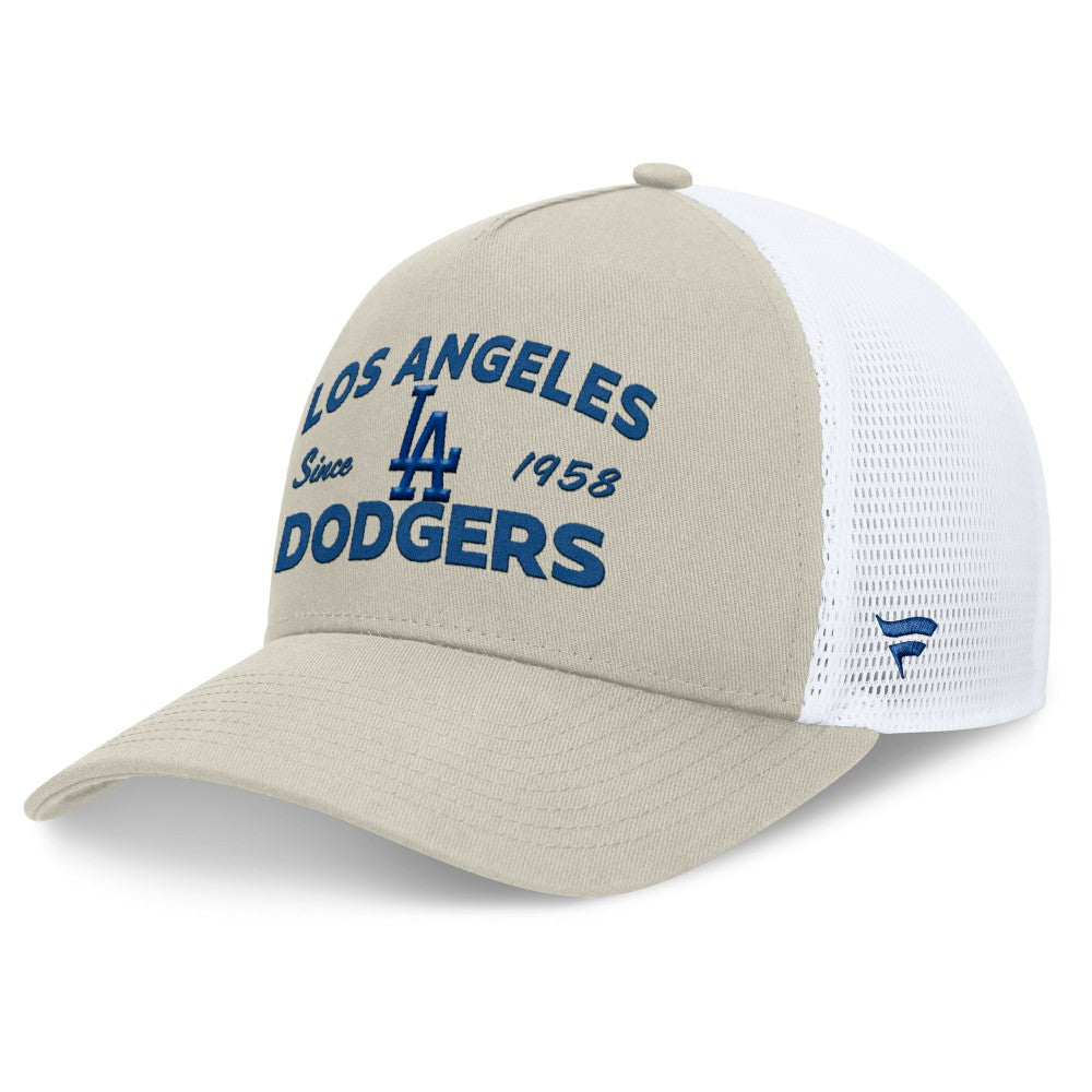 Los Angeles Dodgers Fanatics A-Frame Trucker Adjustable Hat - Stone - Fanatics Sale
