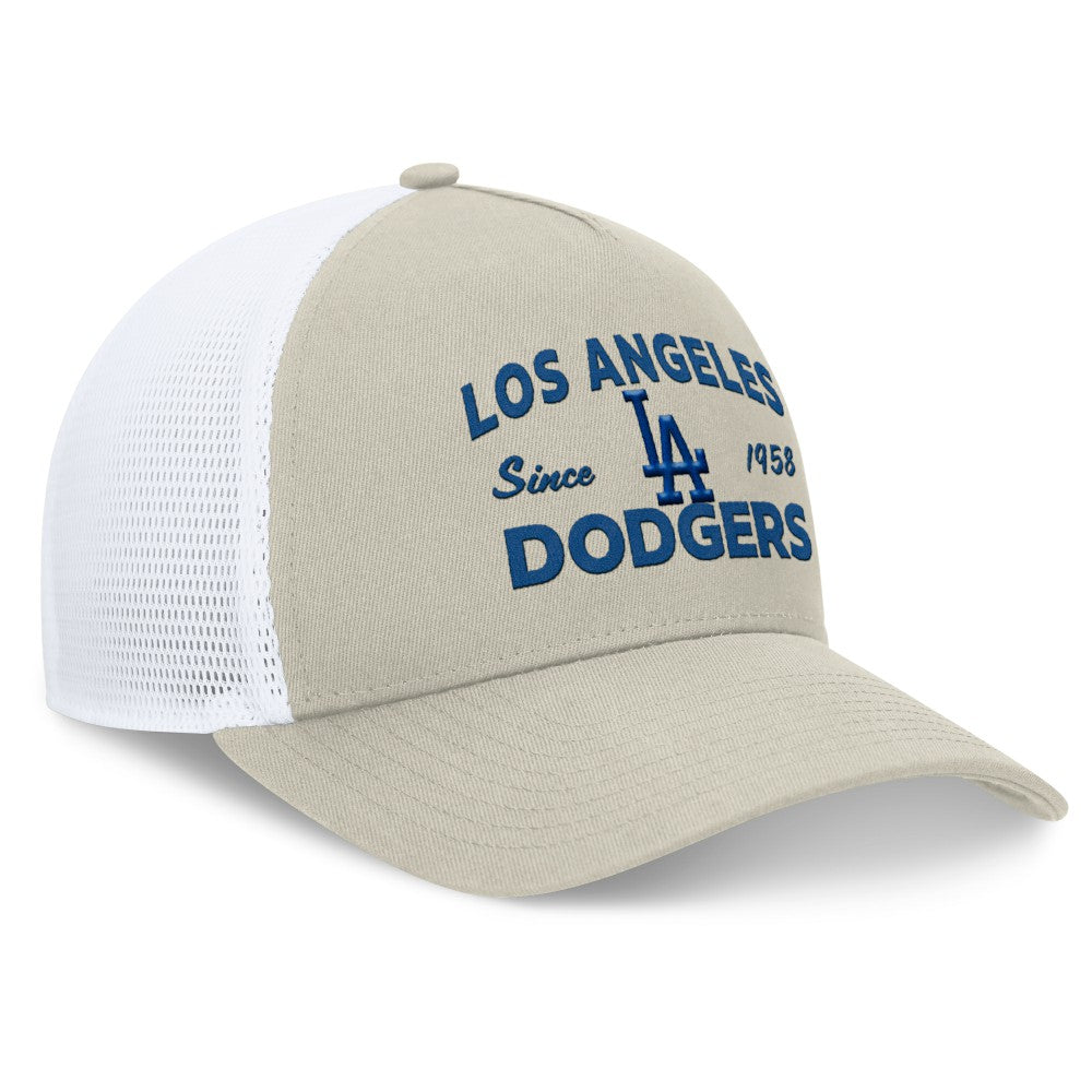 Los Angeles Dodgers Fanatics A-Frame Trucker Adjustable Hat - Stone - Fanatics Sale