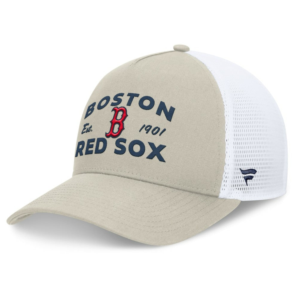Boston Red Sox Fanatics A-Frame Trucker Adjustable Hat - Stone - Fanatics Online