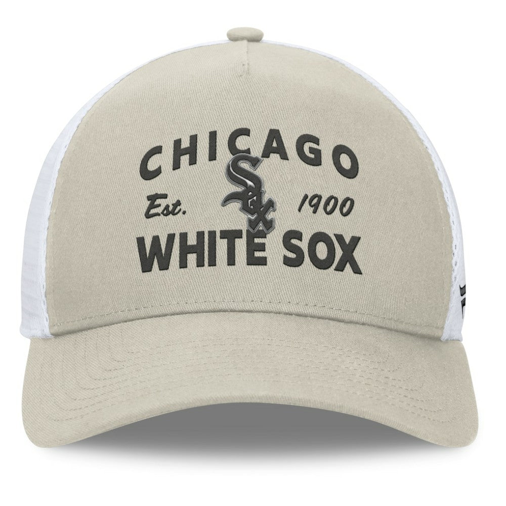 Chicago White Sox Fanatics A-Frame Trucker Adjustable Hat - Stone - Fanatics on Sale