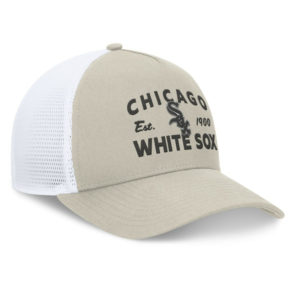 Chicago White Sox Fanatics A-Frame Trucker Adjustable Hat - Stone - Fanatics on Sale