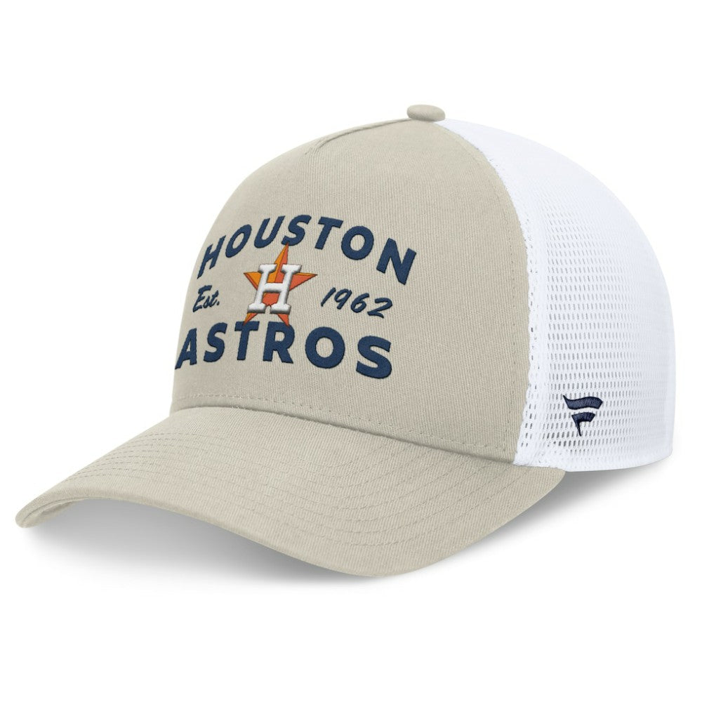 Houston Astros Fanatics A-Frame Trucker Adjustable Hat - Stone - Fanatics Lifestyle