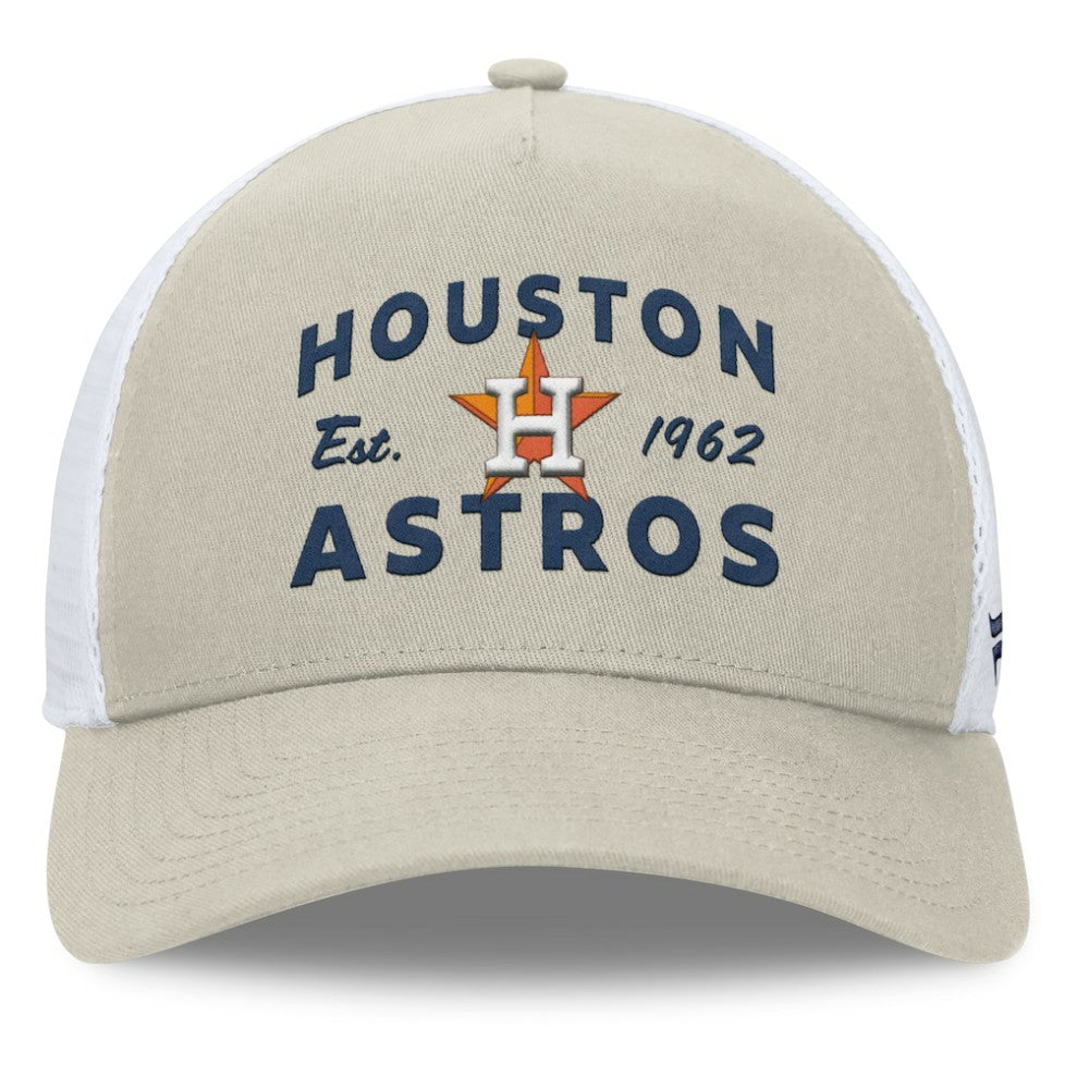 Houston Astros Fanatics A-Frame Trucker Adjustable Hat - Stone - Fanatics Lifestyle