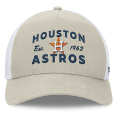 Houston Astros Fanatics A-Frame Trucker Adjustable Hat - Stone - Fanatics Lifestyle