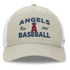 Los Angeles Angels Fanatics A-Frame Trucker Adjustable Hat - Stone - Fanatics Discount