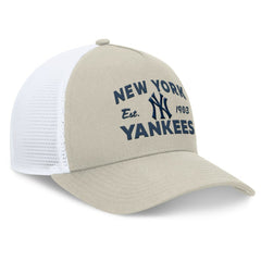 New York Yankees Fanatics A-Frame Trucker Adjustable Hat - Stone - Fanatics Lifestyle