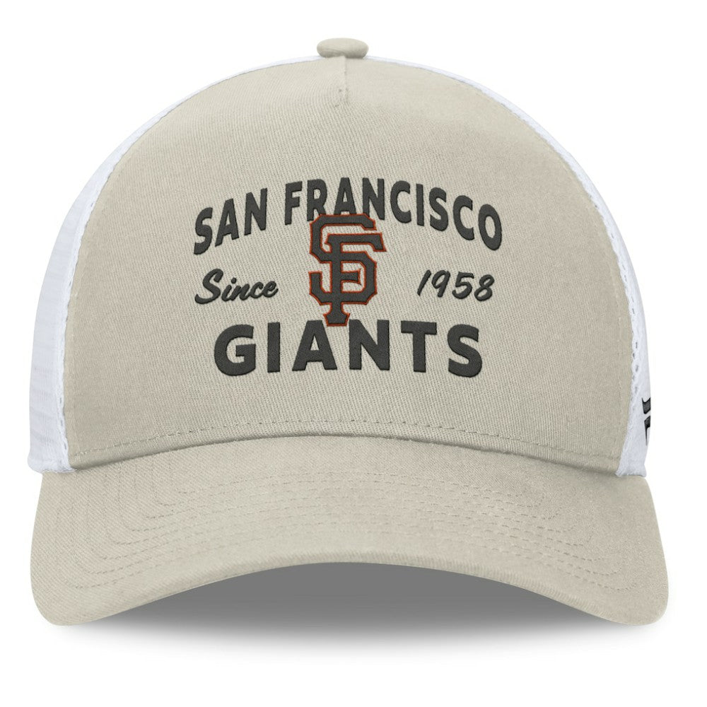 San Francisco Giants Fanatics A-Frame Trucker Adjustable Hat - Stone - Fanatics on Sale
