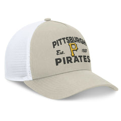 Pittsburgh Pirates Fanatics A-Frame Trucker Adjustable Hat - Stone - Fanatics Discount