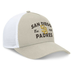 San Diego Padres Fanatics A-Frame Trucker Adjustable Hat - Stone - Fanatics Sale