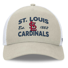 St. Louis Cardinals Fanatics A-Frame Trucker Adjustable Hat - Stone - Fanatics Lifestyle