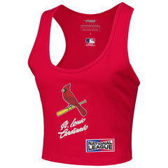 St. Louis Cardinals Pro Standard Women's Fast Lane Fitted Tri-Blend Cropped Tank Top - Red - MLB on Sale