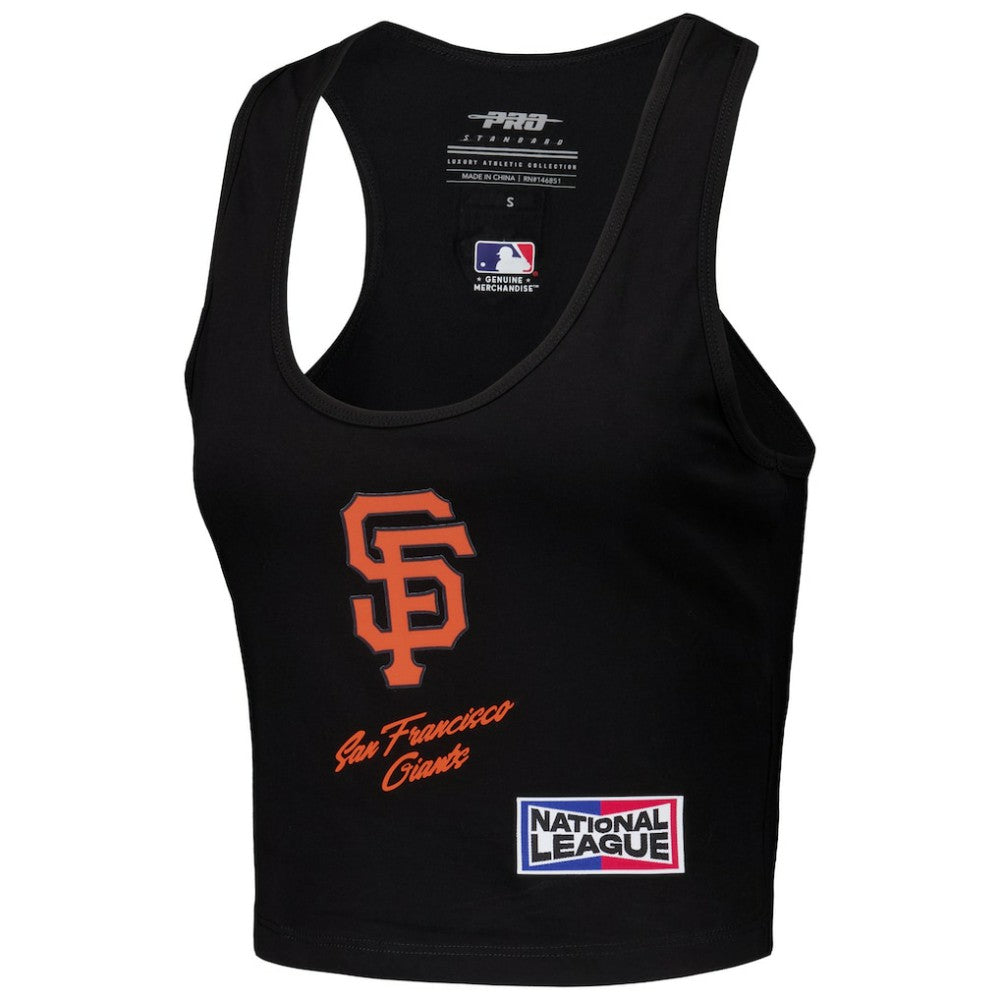 San Francisco Giants Pro Standard Women's Fast Lane Fitted Tri-Blend Cropped Tank Top - Black - MLB on Sale