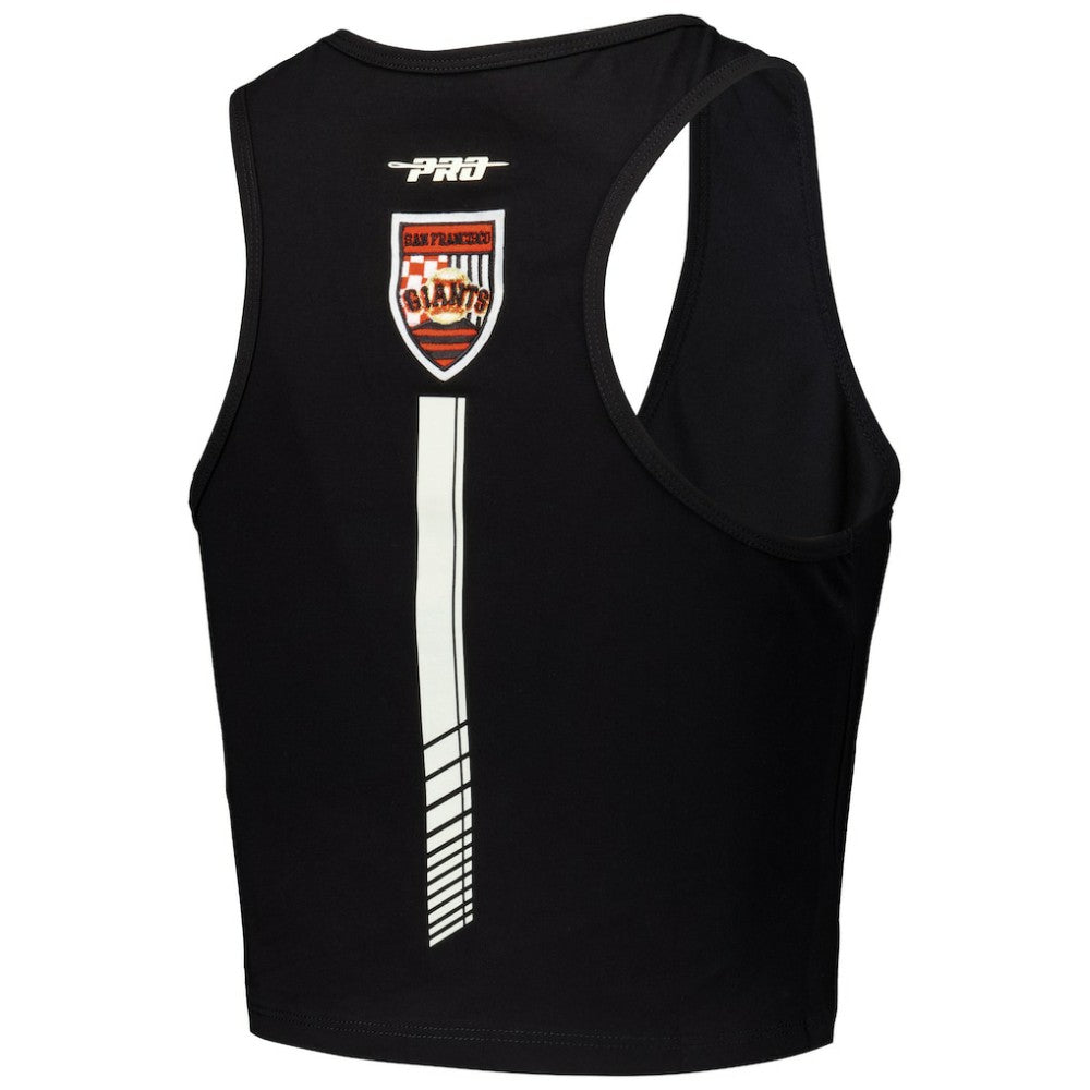 San Francisco Giants Pro Standard Women's Fast Lane Fitted Tri-Blend Cropped Tank Top - Black - MLB on Sale