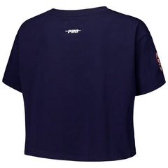 Houston Astros Pro Standard Women's Made To Play Boxy Cropped T-Shirt - Navy - MLB Online