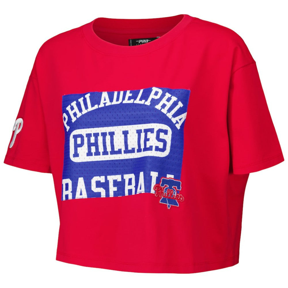 Philadelphia Phillies Pro Standard Women's Made To Play Boxy Cropped T-Shirt - Red - MLB Lifestyle