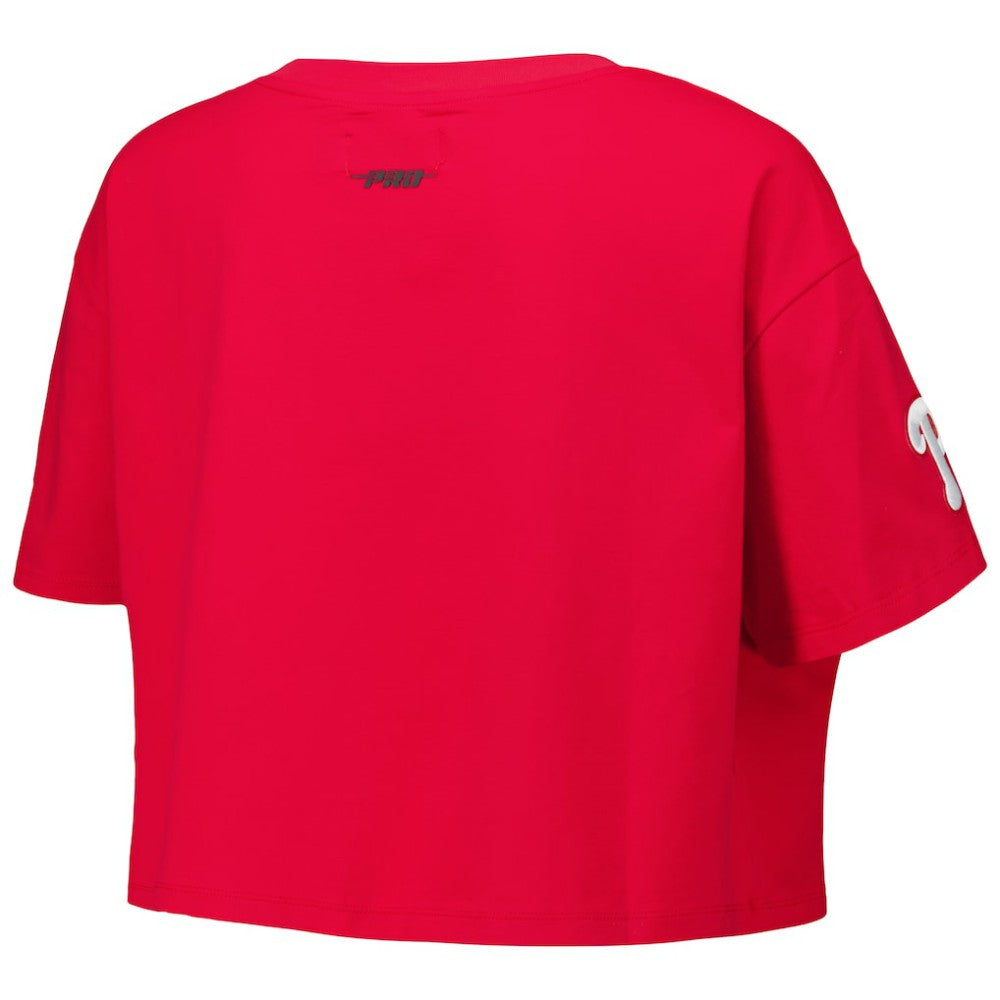 Philadelphia Phillies Pro Standard Women's Made To Play Boxy Cropped T-Shirt - Red - MLB Lifestyle