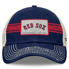 Boston Red Sox Fanatics  Heritage Stripe Trucker Adjustable Hat - Navy/Natural - Fanatics Discount