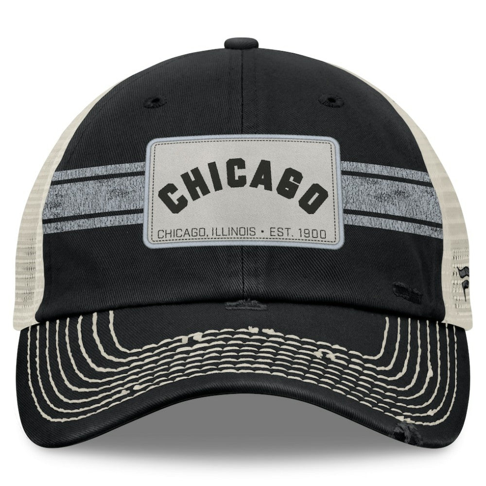 Chicago White Sox Fanatics  Heritage Stripe Trucker Adjustable Hat - Black/Natural - Fanatics on Sale