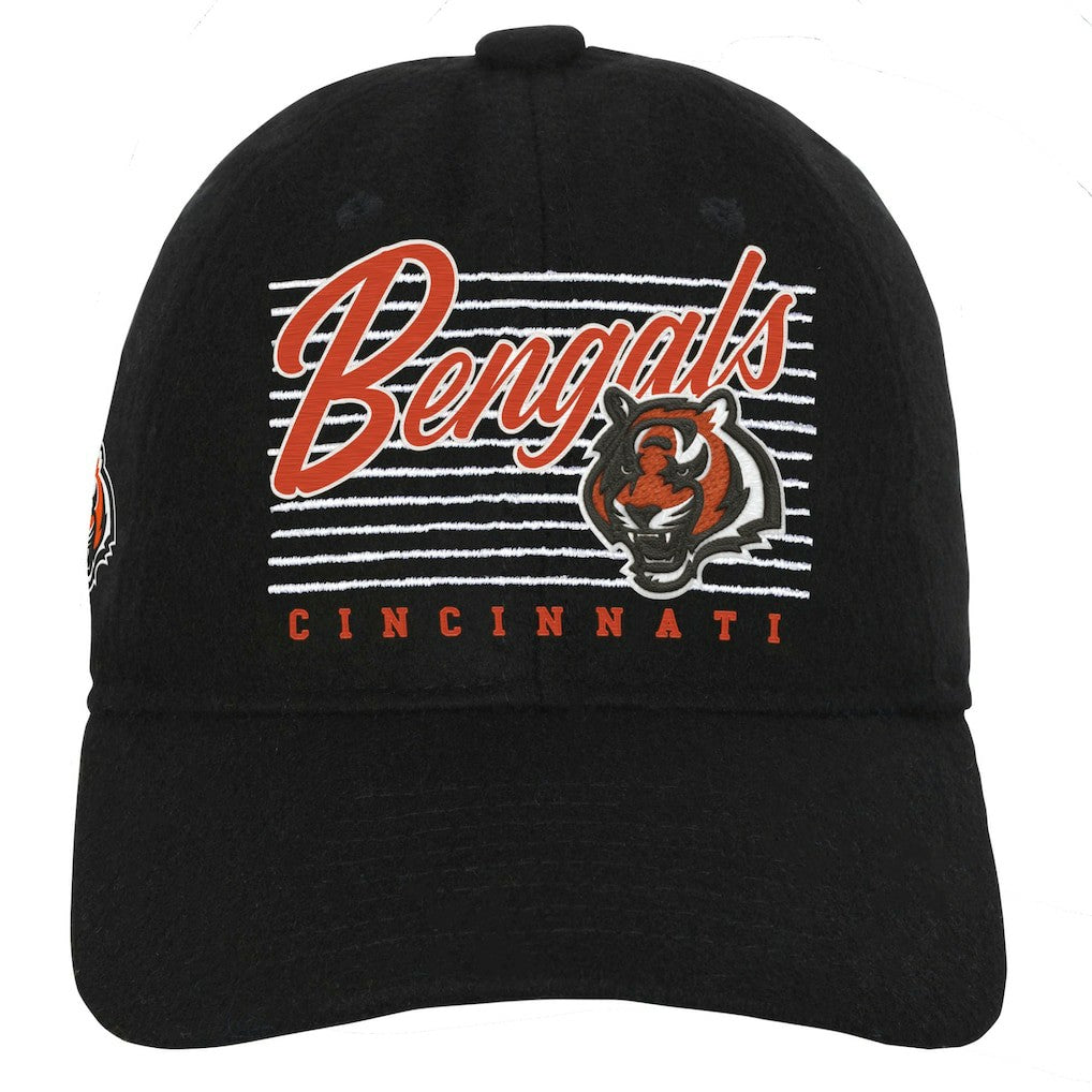 Cincinnati Bengals Youth Retro Wooly Adjustable Hat Black