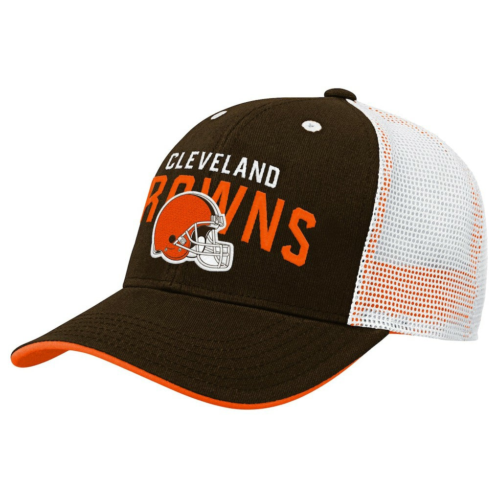 Cleveland Browns Youth Core Lockup Trucker Adjustable Hat Brown