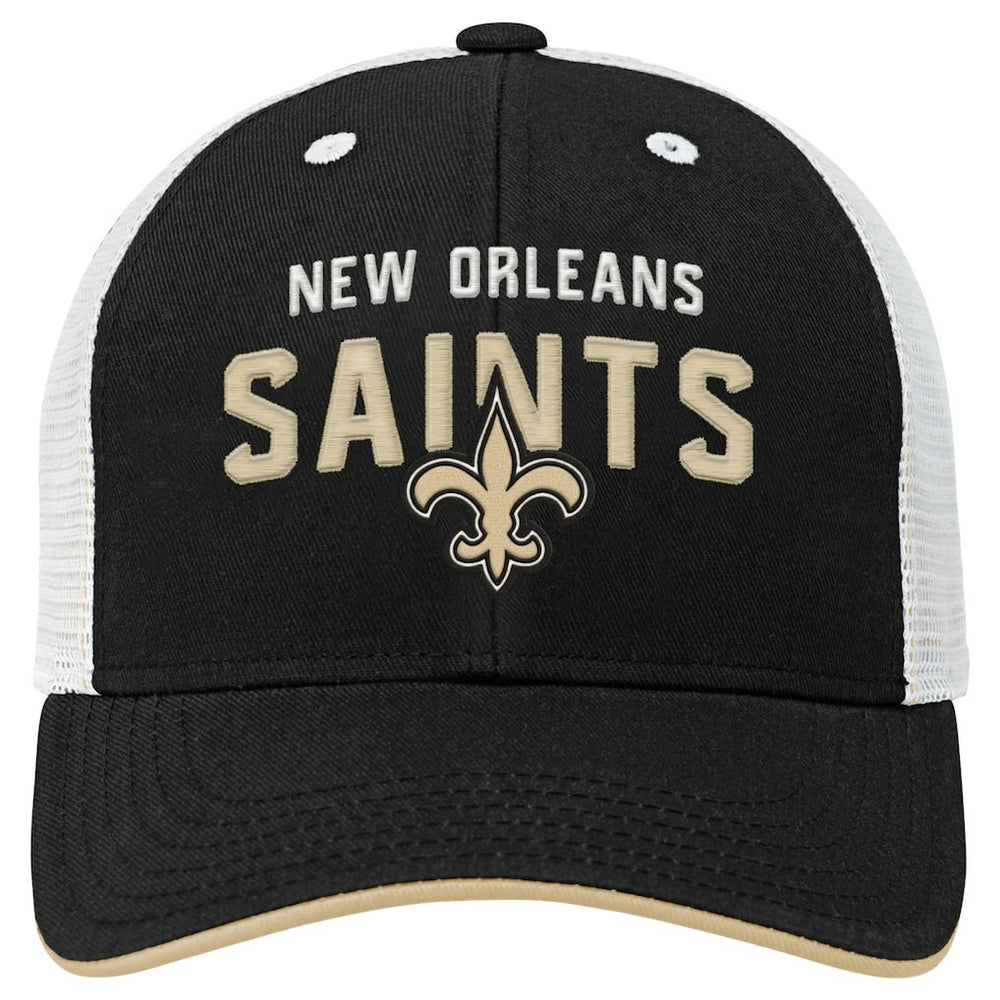 New Orleans Saints Youth Core Lockup Trucker Adjustable Hat Black