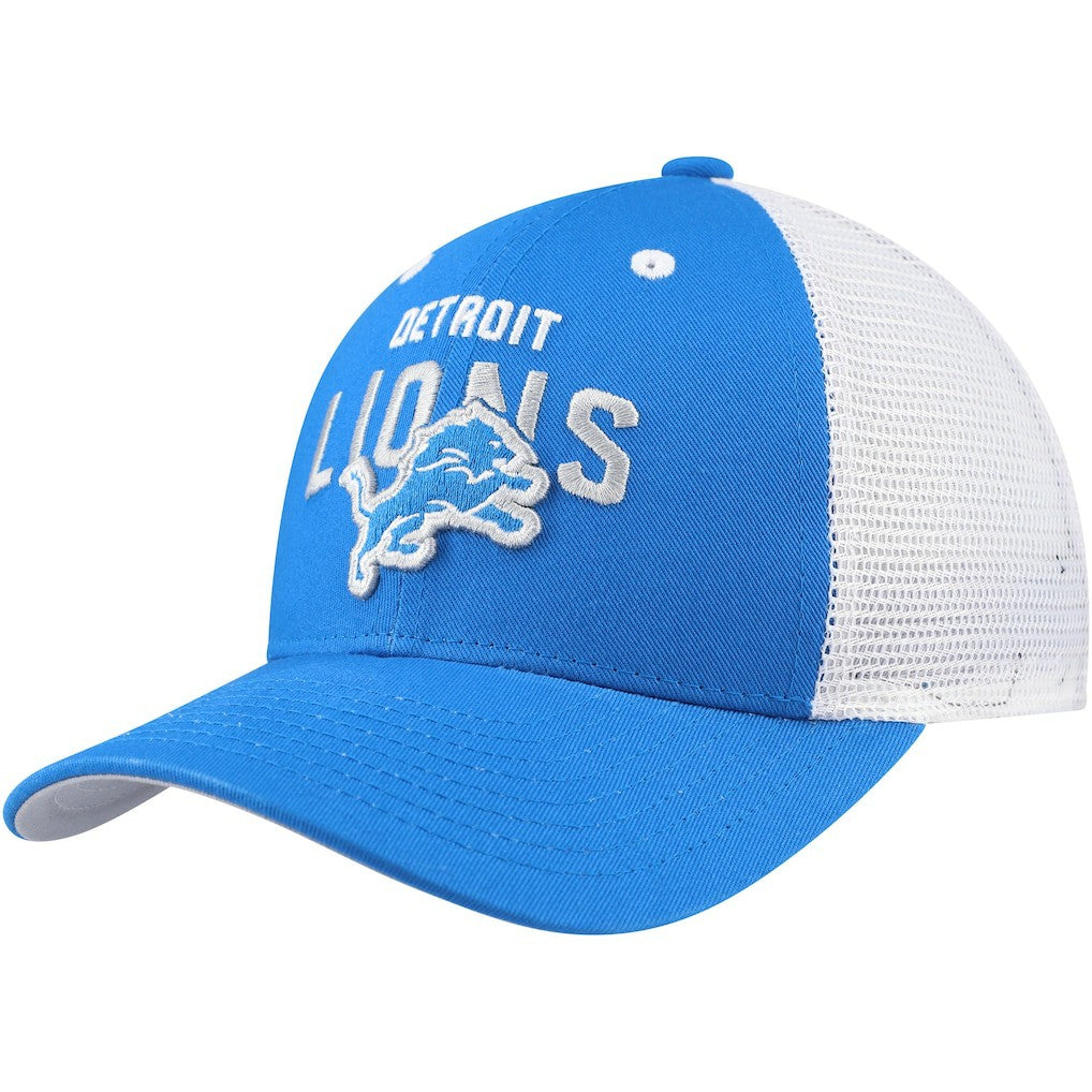 Detroit Lions Youth Core Lockup Trucker Adjustable Hat Blue