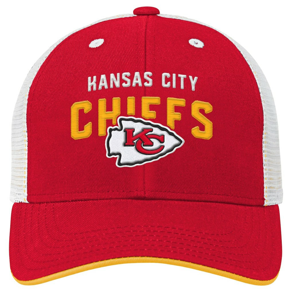 Kansas City Chiefs Youth Core Lockup Trucker Adjustable Hat Red