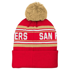 San Francisco 49ers Youth Jacquard Cuffed Knit Hat with Pom Scarlet
