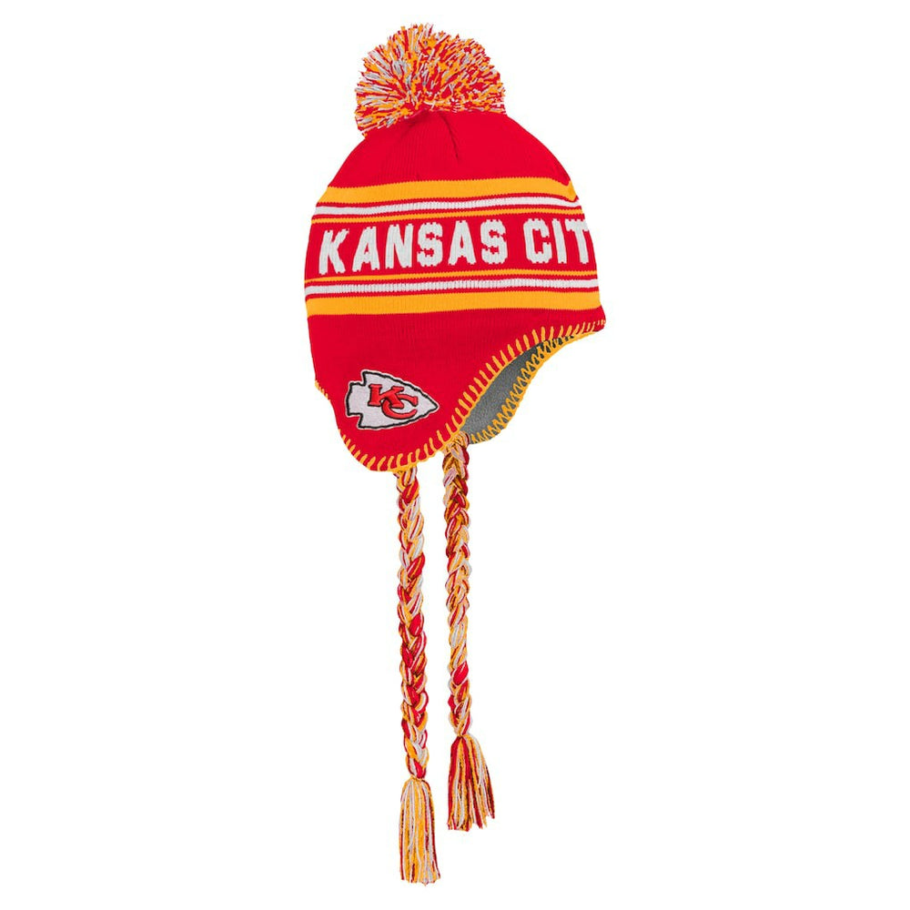 Kansas City Chiefs Youth Jacquard Tassel Knit Hat with Pom Red
