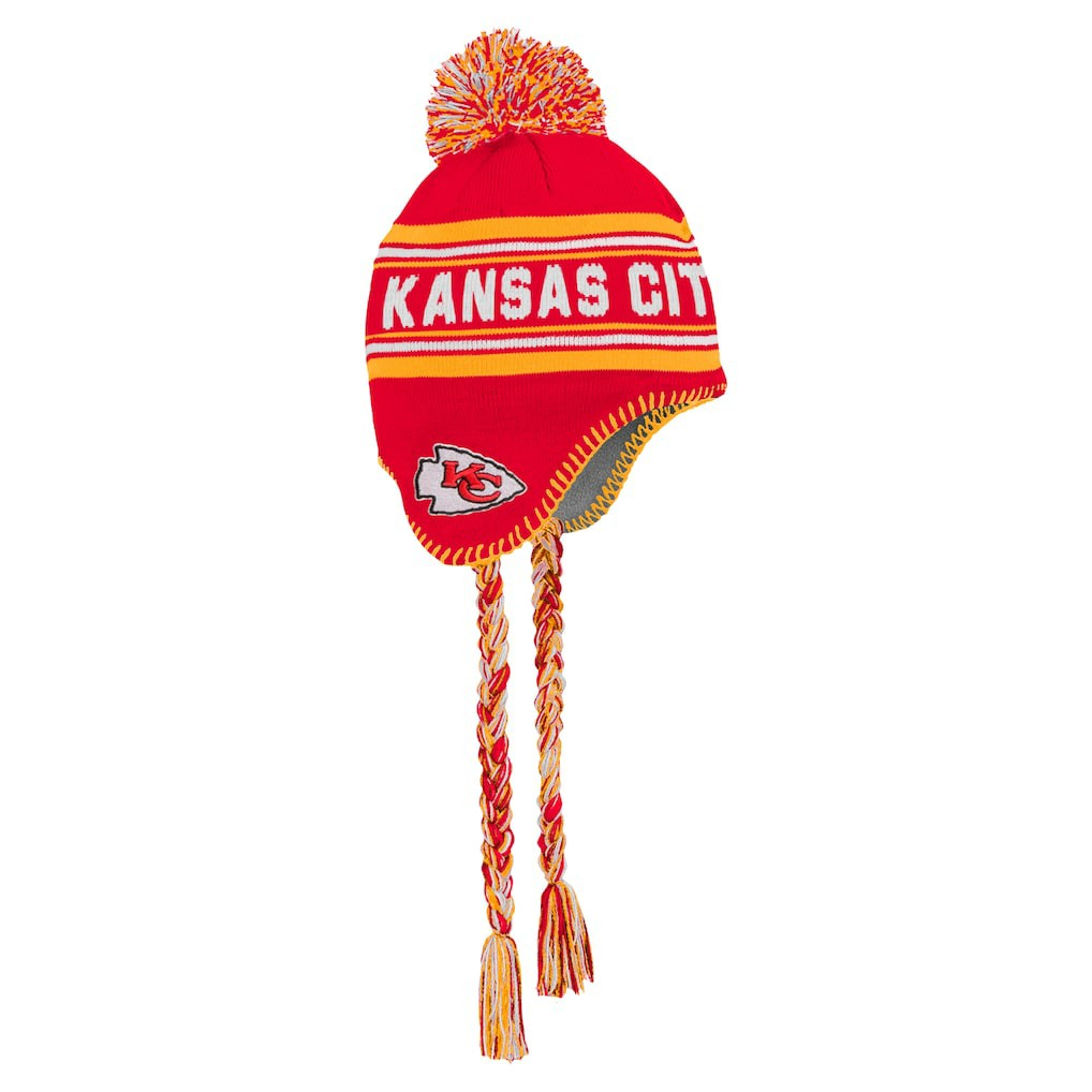 Kansas City Chiefs Youth Jacquard Tassel Knit Hat with Pom Red