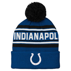 Indianapolis Colts Preschool Jacquard Cuffed Knit Hat with Pom Royal