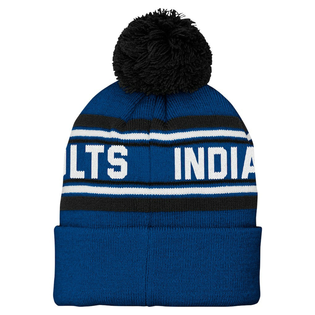 Indianapolis Colts Preschool Jacquard Cuffed Knit Hat with Pom Royal