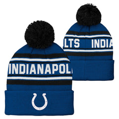 Indianapolis Colts Preschool Jacquard Cuffed Knit Hat with Pom Royal