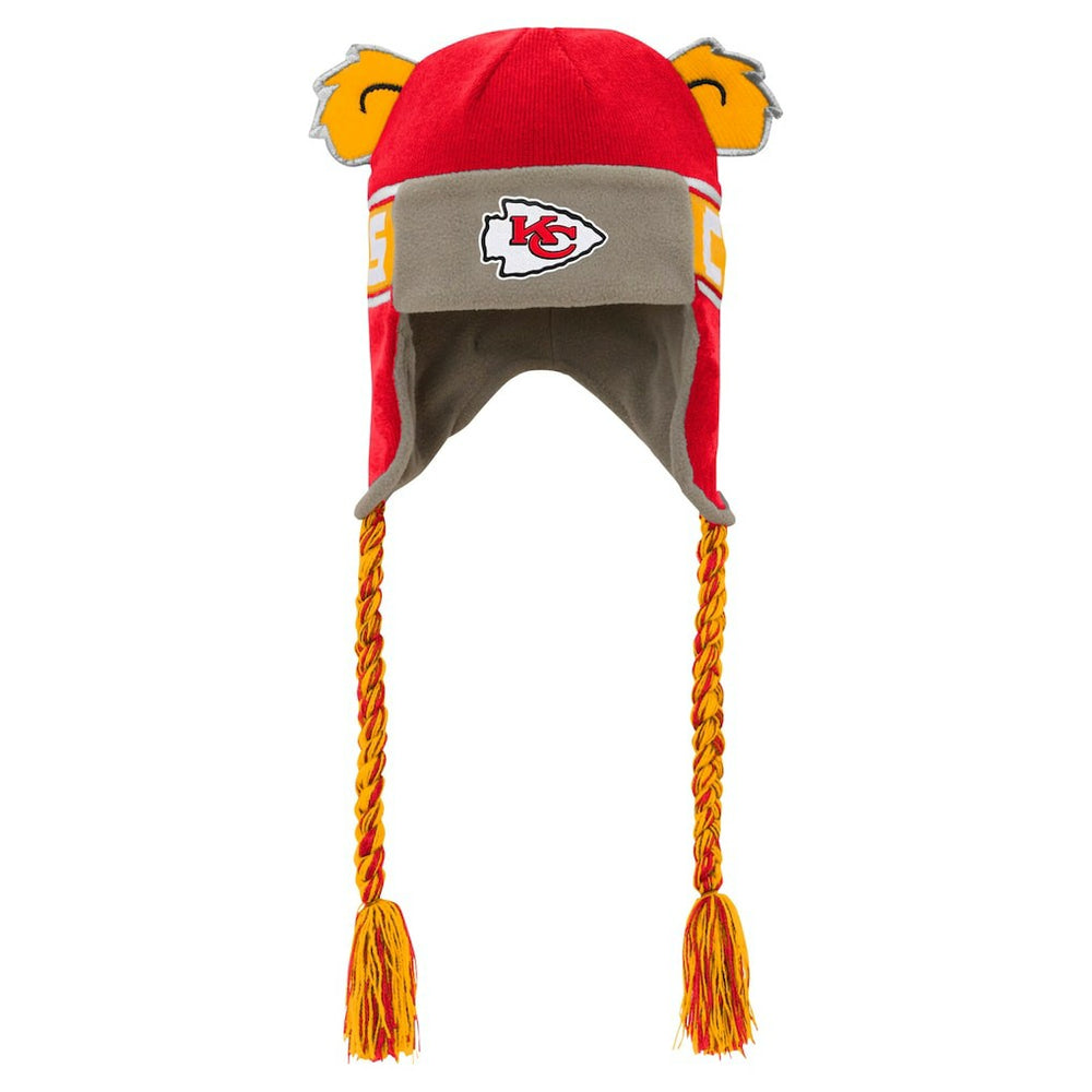 Kansas City Chiefs Youth Wordmark Ears Trooper Knit Hat Red
