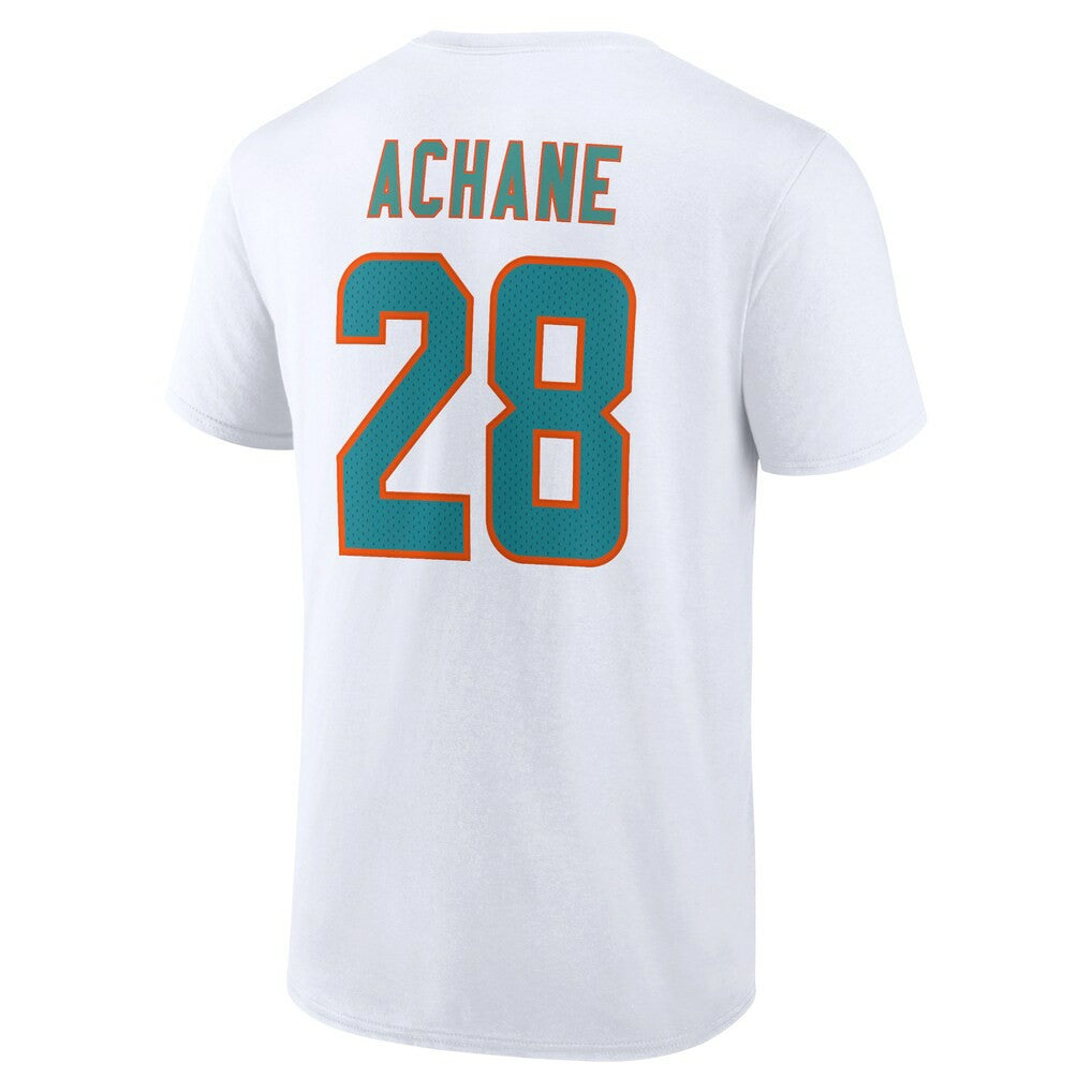 De’Von Achane Miami Dolphins Icon Player Name & Number T-Shirt White