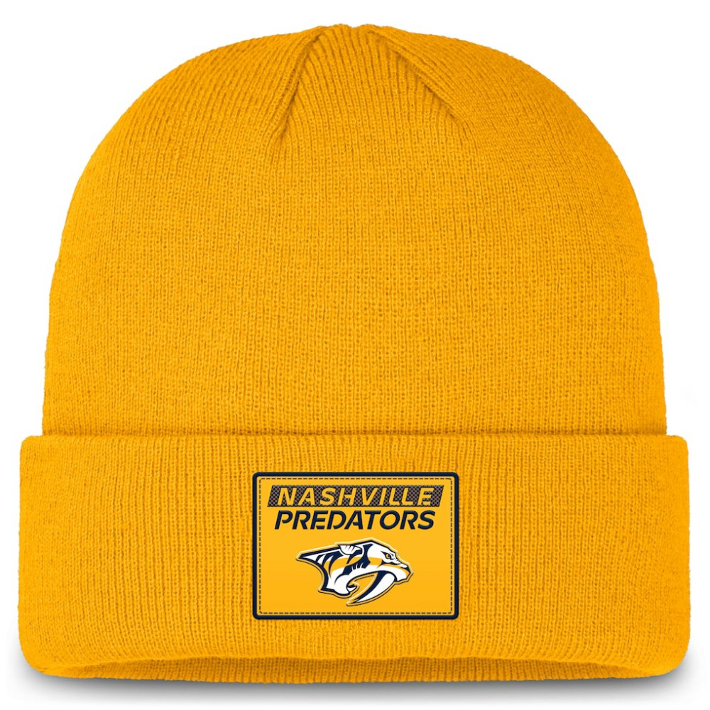 Nashville Predators Fanatics Authentic Pro Cuffed Knit Hat - Gold - NHL 200897456