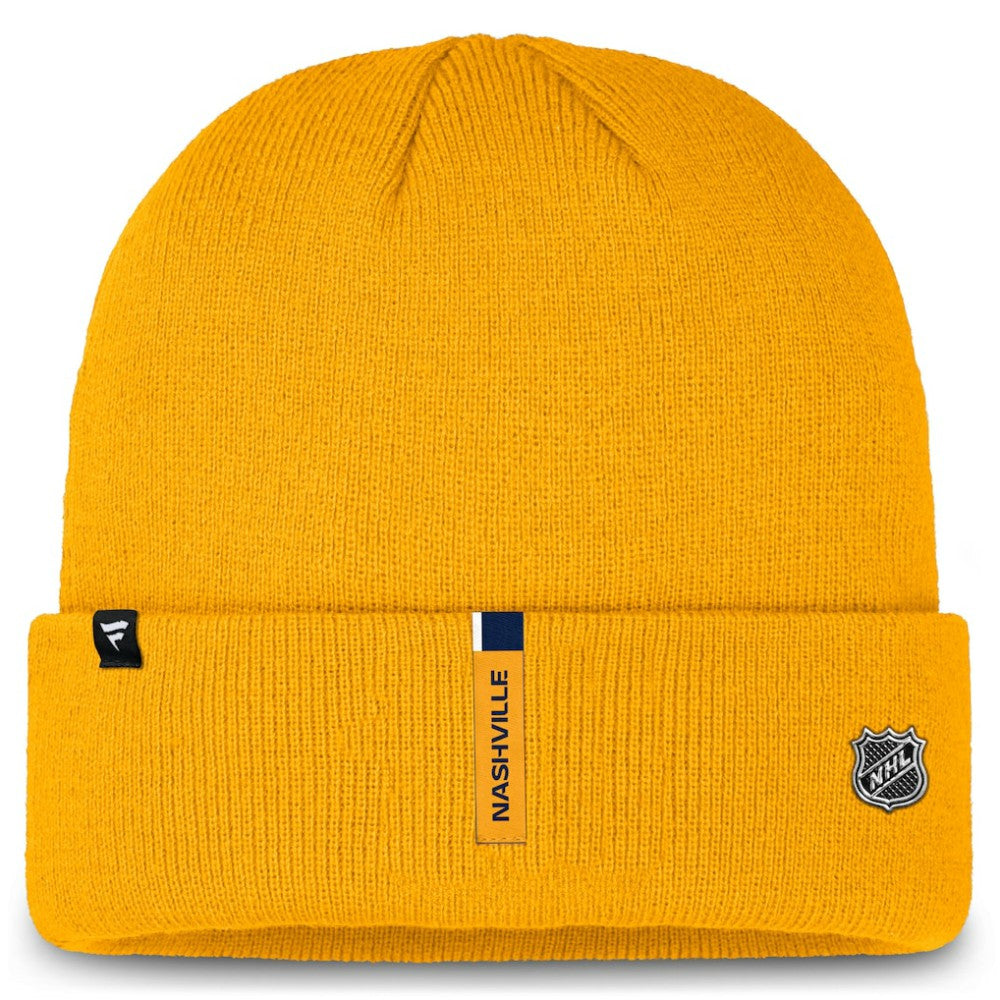 Nashville Predators Fanatics Authentic Pro Cuffed Knit Hat - Gold - NHL 200897456