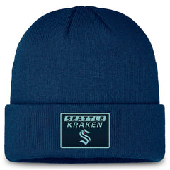Seattle Kraken Fanatics Authentic Pro Cuffed Knit Hat - Deep Sea Blue - NHL 200897464