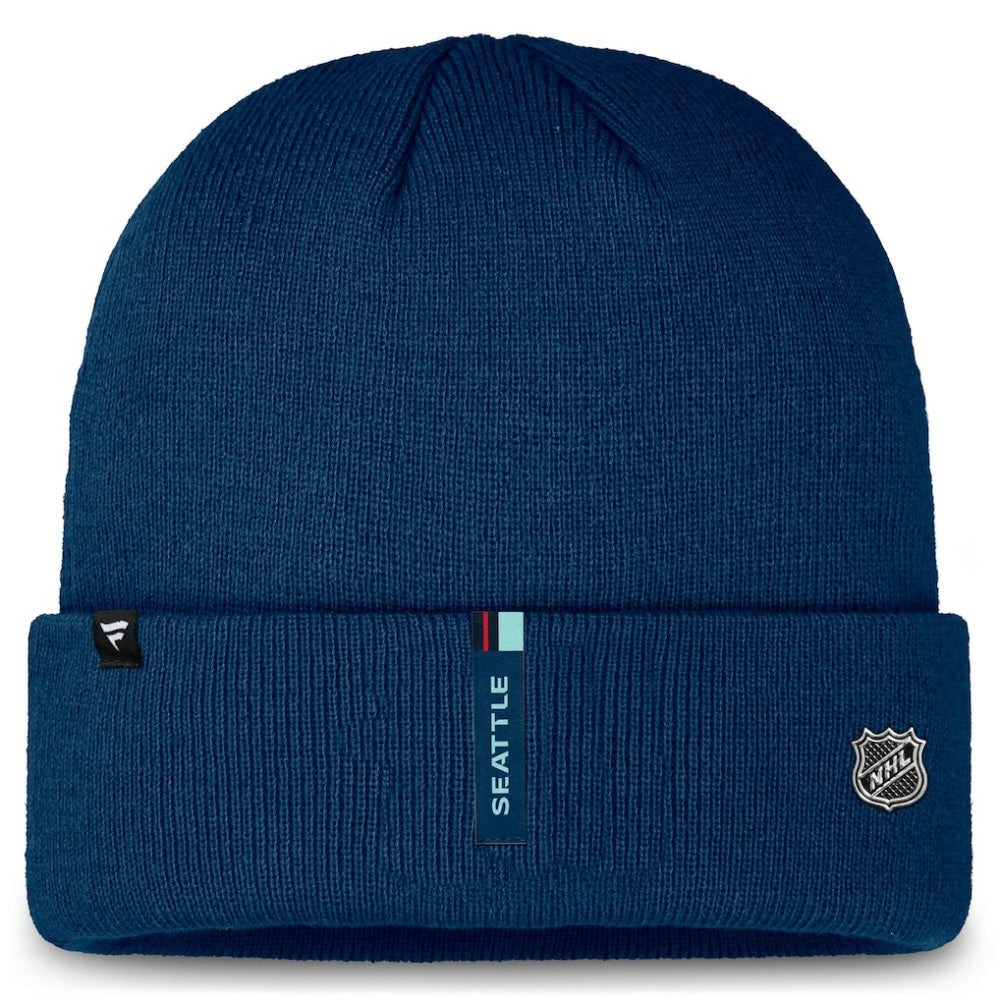 Seattle Kraken Fanatics Authentic Pro Cuffed Knit Hat - Deep Sea Blue - NHL 200897464