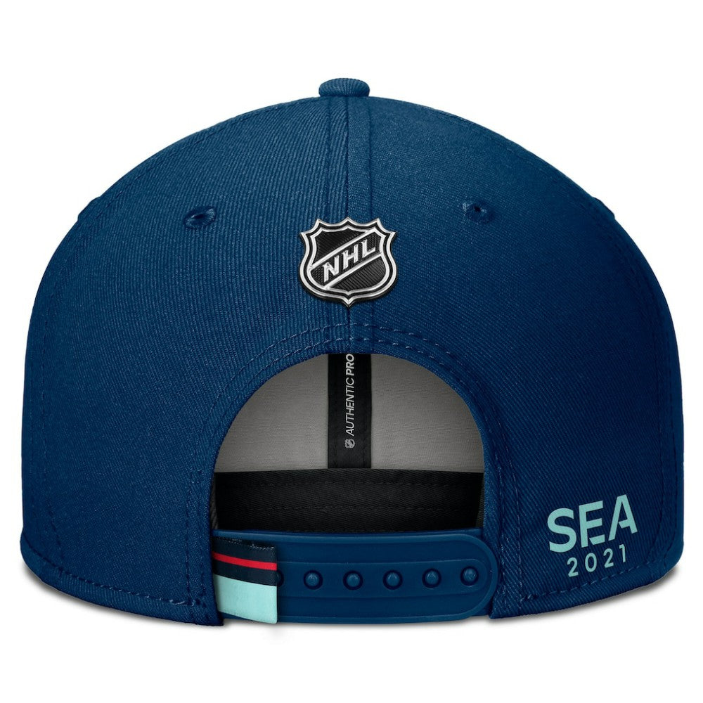 Seattle Kraken Fanatics Authentic Pro Prime Snapback Hat - Deep Sea Blue - NHL 200897498
