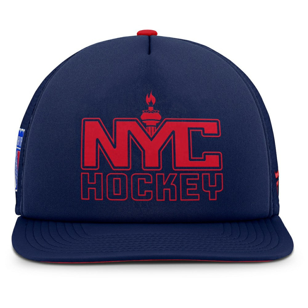 New York Rangers Fanatics Authentic Pro Hometown Rink Foam Trucker Snapback Hat - Navy/Red - NHL 200897546