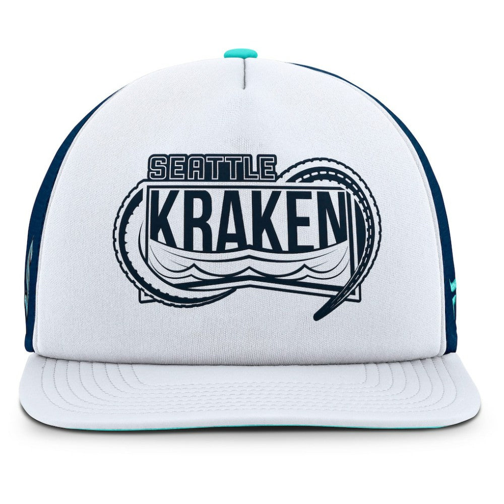 Seattle Kraken Fanatics Authentic Pro Hometown Rink Foam Trucker Snapback Hat - White/Deep Sea Blue - NHL 200897548