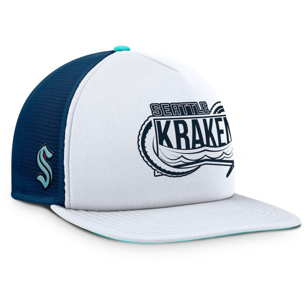 Seattle Kraken Fanatics Authentic Pro Hometown Rink Foam Trucker Snapback Hat - White/Deep Sea Blue - NHL 200897548
