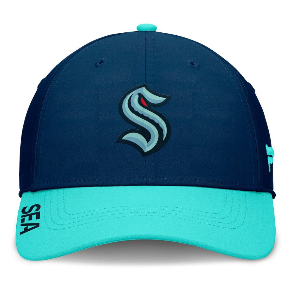 Seattle Kraken Fanatics Authentic Pro Rink Flex Hat - Deep Sea Blue/Light Blue - NHL 200897570